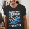 Dad Shirt Two Fast Two Curious Racing Cars Birthday Men's V-Neck T-Shirt