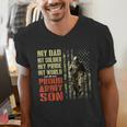 My Dad Is A Soldier Hero Proud Army Son US Military Men's V-Neck T-Shirt
