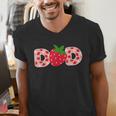 Dad Strawberry First Birthday Family Strawberry Men's V-Neck T-Shirt