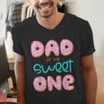 Dad Of Sweet One First Birthday Matching Family Donut Theme Men's V-Neck T-Shirt Dad Of Sweet One First Birthday Matching Family Donut Theme Men's V-Neck T-Shirt