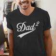Dad Of Two Promoted For The Second Time Daddy Squared Men's V-Neck T-Shirt