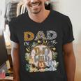 Dad Of The Two Wild Animal Safari 2Nd Birthday Party Men's V-Neck T-Shirt Dad Of The Two Wild Animal Safari 2Nd Birthday Party Men's V-Neck T-Shirt