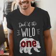 Dad Of The Wild One Shirt Bear Lumberjack 1st Birthday Tee Men's V-Neck T-Shirt