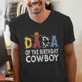 Dada 1st Birthday Cowboy Western Dada Birthday Boy Men's V-Neck T-Shirt
