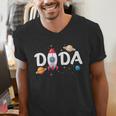 Dada Of The Birthday Boy Space Astronaut 1st Birthday Family Men's V-Neck T-Shirt