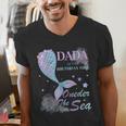 Dada Dad 1st Birthday Mermaid Oneder The Sea Family Matching Men's V-Neck T-Shirt