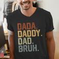 Dada Daddy Dad Bruh Retro Vintage Fathers Day Vintage Men's V-Neck T-Shirt