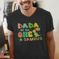 Dada Of The One-A-Saurus 1st Birthday Boy Dinosaur Family Men's V-Neck T-Shirt