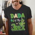 Dada Of The Three Rex Birthday Dinosaur Family Matching Men's V-Neck T-Shirt Dada Of The Three Rex Birthday Dinosaur Family Matching Men's V-Neck T-Shirt