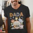 Dada Of The Wild One 1St Birthday Safari Jungle Animals Men's V-Neck T-Shirt Dada Of The Wild One 1St Birthday Safari Jungle Animals Men's V-Neck T-Shirt