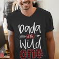 Dada Of The Wild One Buffalo Plaid Lumberjack 1st Birthday Men's V-Neck T-Shirt Dada Of The Wild One Buffalo Plaid Lumberjack 1st Birthday Men's V-Neck T-Shirt
