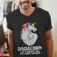 Dadacorn Muscle Dad Unicorn Fathers Day Men's V-Neck T-Shirt Dadacorn Muscle Dad Unicorn Fathers Day Men's V-Neck T-Shirt