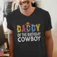 Daddy 1st Birthday Cowboy Western Daddy Birthday Boy Men's V-Neck T-Shirt Daddy 1st Birthday Cowboy Western Daddy Birthday Boy Men's V-Neck T-Shirt