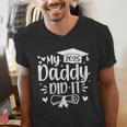 My Daddy Did It 2025 Graduation Graduated Proud Dad Men's V-Neck T-Shirt