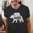 Daddy Bear Fathers Day Cute Baby Cub Papa Dad-a Pops Small Men's V-Neck T-Shirt