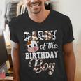 Daddy Of The Birthday Boy Cow Farm 1St Birthday Boy Men's V-Neck T-Shirt