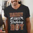 Daddy Of The Birthday Boy Football Party Family Matching Men's V-Neck T-Shirt