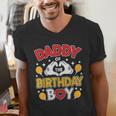 Daddy Of The Birthday Boy Shirt Matching Dad Son Family Bday Men's V-Neck T-Shirt