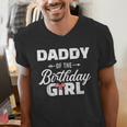 Daddy Of The Birthday Daughter Girl Matching Family For Dad Men's V-Neck T-Shirt