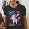 Daddy Of The Birthday Girl Dabbing Unicorn Dad Daddy Small Men's V-Neck T-Shirt