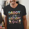 Daddy Of The Birthday Girl Ice Cream Lover Party Men's V-Neck T-Shirt Daddy Of The Birthday Girl Ice Cream Lover Party Men's V-Neck T-Shirt