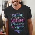 Daddy Of The Birthday Mermaid Party Matching Family Dad Men's V-Neck T-Shirt