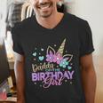 Daddy Of The Birthday Princess Girl Dad Unicorn Bday Party Men's V-Neck T-Shirt