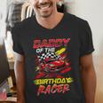 Daddy Of The Birthday Racer Race Car Party Family Matching Men's V-Neck T-Shirt