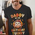 Daddy Of The Birthday Turkey Family 1st Birthday Boy Men's V-Neck T-Shirt
