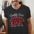 Daddy Dad Bear Pajama Red Buffalo Xmas Family Christmas Men's V-Neck T-Shirt