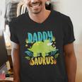 Daddy Dad Saurus Rex Dinosaur Dino For Father Men's V-Neck T-Shirt
