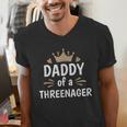 Daddy Dad Of A Threenager 3rd Birthday Men's V-Neck T-Shirt