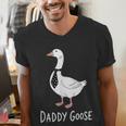 Daddy Goose Fun Father's Day Tee For Dad Men's V-Neck T-Shirt Daddy Goose Fun Father's Day Tee For Dad Men's V-Neck T-Shirt