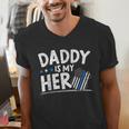 Daddy Is My Hero Kids Police Thin Blue Line Law Enforcement Small Men's V-Neck T-Shirt
