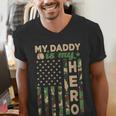 My Daddy Is My Hero Military Dad US Flag Father’s Day Men's V-Neck T-Shirt My Daddy Is My Hero Military Dad US Flag Father’s Day Men's V-Neck T-Shirt