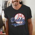 Daddy Of Rookie 1st Birthday Baseball Theme Matching Party Men's V-Neck T-Shirt