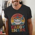 Daddy Shark Retro Shark Shirt Pajamas For Dad Dad Men's V-Neck T-Shirt Daddy Shark Retro Shark Shirt Pajamas For Dad Dad Men's V-Neck T-Shirt