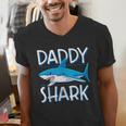 Daddy SharkShirt Fathers Day Family Matching Dad Men's V-Neck T-Shirt