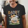 Daddy Of The Wild One 1St Birthday Kids Safari Jungle Men's V-Neck T-Shirt