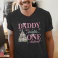 Daddy In a Winter Onederland Birthday Girl Christmas Tree Men's V-Neck T-Shirt