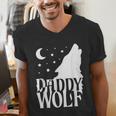Daddy Wolf Matching Family Tribe Wolves Moon Men's V-Neck T-Shirt