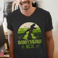 Daddysaurus Rex 2 Kids Sunset Tshirt For Fathers Day Men's V-Neck T-Shirt Daddysaurus Rex 2 Kids Sunset Tshirt For Fathers Day Men's V-Neck T-Shirt