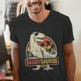 Daddysaurus Shirt T-Rex Dad Dinosaur Men's V-Neck T-Shirt
