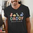 DaddysaurusRex Dinosaur Dad Daddy Saurus Family Men's V-Neck T-Shirt