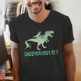 DaddysaurusRex Dinosaur Daddy Saurus Dad 2 Two Kids Dino Men's V-Neck T-Shirt DaddysaurusRex Dinosaur Daddy Saurus Dad 2 Two Kids Dino Men's V-Neck T-Shirt