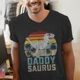 DaddysaurusRex Dinosaur Daddy Saurus Family Matching Men's V-Neck T-Shirt