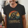 Dadzilla-Father Of The Monsters Dad Father's Day Men's V-Neck T-Shirt