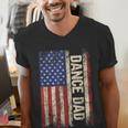 Dance Dad US American Flag Shirt Dancer Dancing Father Men Men's V-Neck T-Shirt