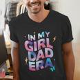 In My Daughter Era Dad Life Soft Pastel Pride Theme Men's V-Neck T-Shirt
