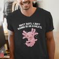 Most Days I Just Wanna Be An Axolotl Salamander Introvert Men's V-Neck T-Shirt